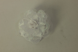 Бантик д/вол. №9 Цветок белые мал.