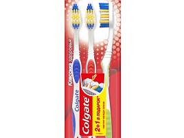 Зубная щетка Colgate Классика Plus средняя 2+1(С/Р)2029