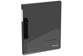 Папка 2 кольца Berlingo RB4_2D993 "No Secret", 24мм, 700мкм, полупрозрачная черная, D-кольца, с внутр. карманом