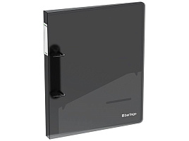 Папка 2 кольца Berlingo RB4_2D993 "No Secret", 24мм, 700мкм, полупрозрачная черная, D-кольца, с внутр. карманом