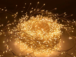 Электрогирлянда проволока 30м желтая мишура Т-3060