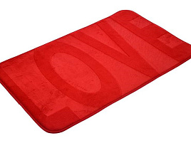 Коврик для туалета 45*75 Love красный 24120