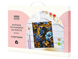 Набор для раскрашивания по номерам ТРИ СОВЫ КХг4050_57068 с глиттером "Пантера", 40*50, с акриловыми красками и кистями