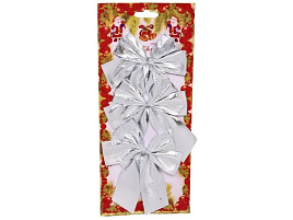 Бант на елку Серебренный шик 9см 3шт 185-0146