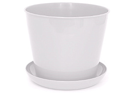 Кашпо цветочное 3,3л круглое 383306 белый с/п
