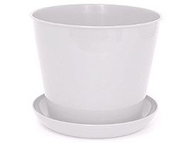 Кашпо цветочное 3,3л круглое 383306 белый с/п