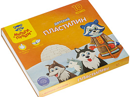 Пластилин 10цв. Енот на Аляске ДП_10234 150г, со стеком, картон