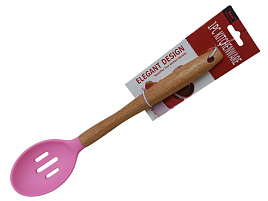 Ложка кухонная силикон с отверстиями КС-8014