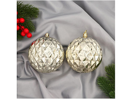 Набор шаров 10см 9510409 Винтаж золото2шт