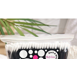 Ватные палочки Soft Care Black&White 200шт полиэт.2810