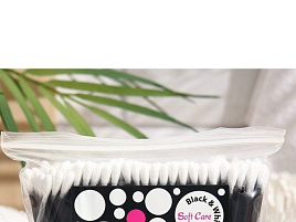 Ватные палочки Soft Care Black&White 200шт полиэт.2810