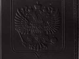 Обложка на паспорт OfficeSpace KPs_1641/176866 кожа тип 3, черный, тиснение ГЕРБ