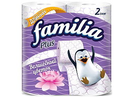 Туалетная бумага Familia Plus 4шт.2-х сл.аромат Волшебный цветок