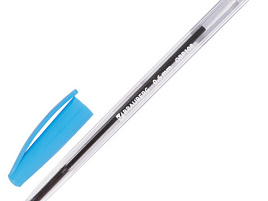 Ручка Brauberg 142686 синяя, масляная, Ice, корпус прозрачный, узел 0,6мм, линия 0,3мм