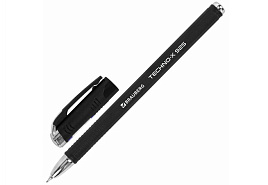 Ручка Brauberg 144224 "Techno-X 925", СИНЯЯ, масляная, корпус черный, серебристые детали, линия 0,5 мм