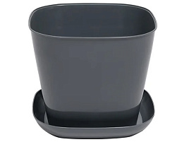 Кашпо цветочное 2,5л квадратное 382518 серый с/п