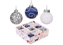 Набор шаров 6см S2024 Завитки 9шт