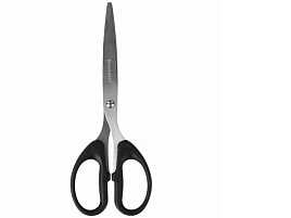Ножницы 18см. Brauberg 230934 Classic черные в карт.уп.с европодвесом.