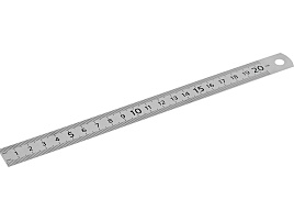 Линейка 20см. металическая СТАММ ЛН-30531 ПВХ чехол с европодвесом