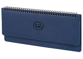 Планинг 2026г. BRAUBERG 117219 "Favorite", 305х140 мм под кожу, темно-синий