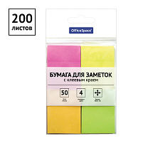 Блок самоклеящийся 38*51 OfficeSpace 286505 200л, 4 неоновых цвета