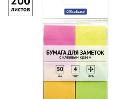 Блок самоклеящийся 38*51 OfficeSpace 286505 200л, 4 неоновых цвета