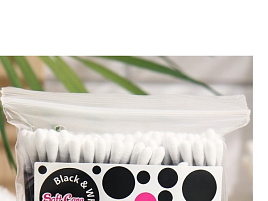 Ватные палочки Soft Care Black&White 100шт полиэт.2803