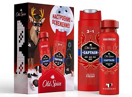 Набор мужской Олд Спайс Капитан (дез-т 150мл +гель/д.д.-шамп.250мл)