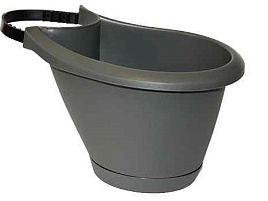 Кашпо цветочное 3,3л Respana Belt 068410/9311 на водосток серое