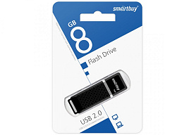 Флеш-драйв Smart Buy 8Gb SB8GBQZ-K Quartz series Black черный 6520