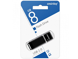 Флеш-драйв Smart Buy 8Gb SB8GBQZ-K Quartz series Black черный 6520