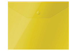 Папка-конверт с кнопкой А5 СТАММ ММ-31903 150мкм, пластик, прозрачная, желтая