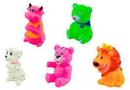 Игрушка для ванны (набор) K8149ABCD Животные пищалки 5шт