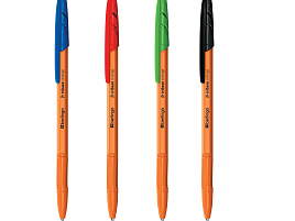 Набор ручек 4цв. CBp_70104 Berlingo "Tribase orange" 0,7мм, грип, пакет