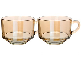 Набор бульонниц стекло 2шт 625мл ME55303/05 Золотистый мед