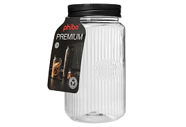 Банка для сыпучих пластик 1,3л 440200313/8081 квадратная с рельефом