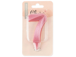 Свеча-цифра "7" Грани розовая 1750