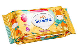 Влажные салфетки Детские 120шт Sunlight Eco с кр.Жираф