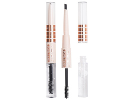 Карандаш для бровей пудровый Farres 6502 т.03 Коричневый+гель