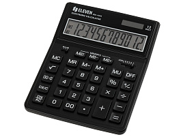 Калькулятор Eleven SDC-444X-BK, 12 разрядов, двойное питание, 155*204*33мм, черный