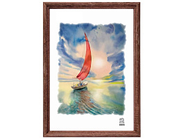 Фоторамка 24*30 Красное дерево 1702 без стекла