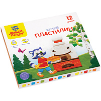 Пластилин 12цв. Енот в сказке МП_41711 144г, со стеком, картон