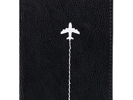 Обложка на паспорт OfficeSpace 311111 "Travel", кожзам, черный, тиснение фольгой