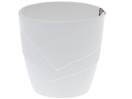 Кашпо цветочное 1,2л Грация 045037/3063 белое со вставкой