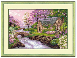 Вышивка крестиком 38х26см 1098 Весенний пейзаж