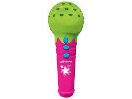 Микрофон 4680019284828/2554А Песенки-чудесенки с огоньками, зеленый