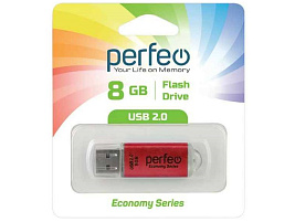 Флеш-драйв Perfeo USB 8Gb E01 Red (красный) economy series