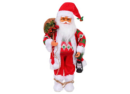 Дед Мороз 185-1003 Лесовичек с фонарем красный 45см