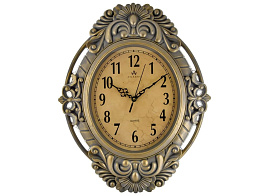 Часы настенные Atlantis 46*37 TLD-35189A серые с золотом