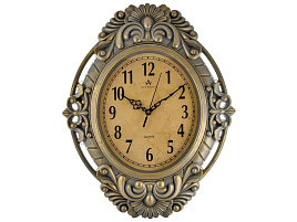 Часы настенные Atlantis 46*37 TLD-35189A серые с золотом